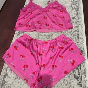 Colsie Pink Cherry Print Pajama Set